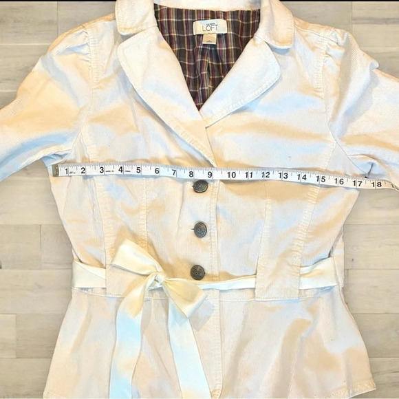 Loft cream beige corduroy peplum jacket size 4‎ - Picture 7 of 12